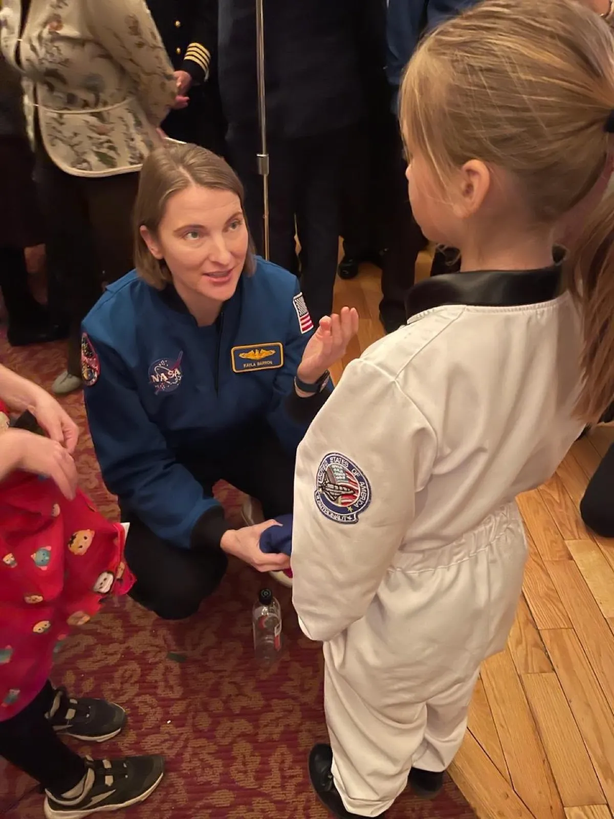 Kenzie meeting NASA astronaut Kayla Barron